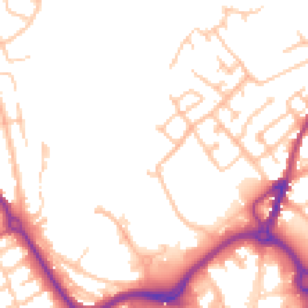 Daytime road noise heatmap for DY10 2AG