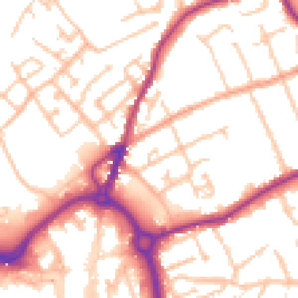 Daytime road noise heatmap for DY10 2ET