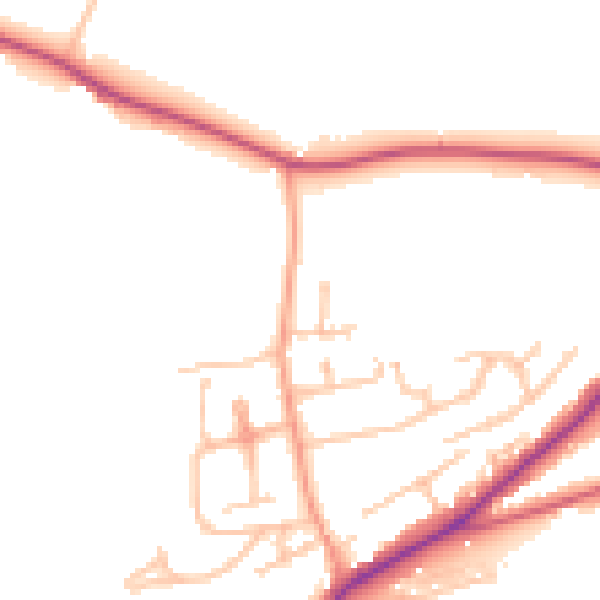 Daytime road noise heatmap for DY10 2FD