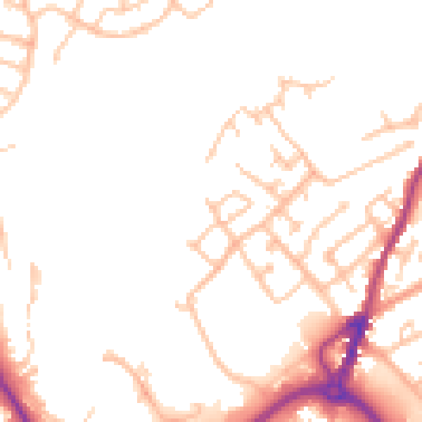 Daytime road noise heatmap for DY10 2GA