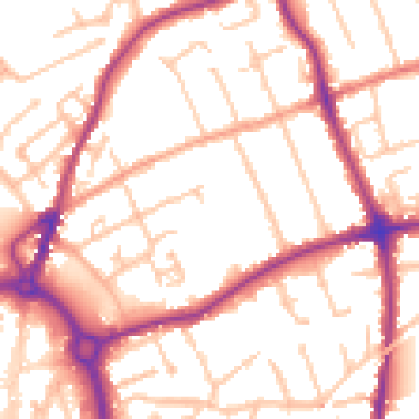 Daytime road noise heatmap for DY10 2HD