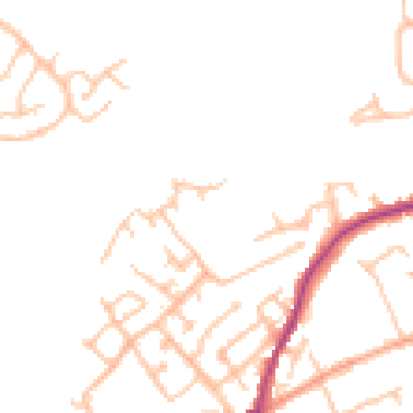 Daytime road noise heatmap for DY10 2HU