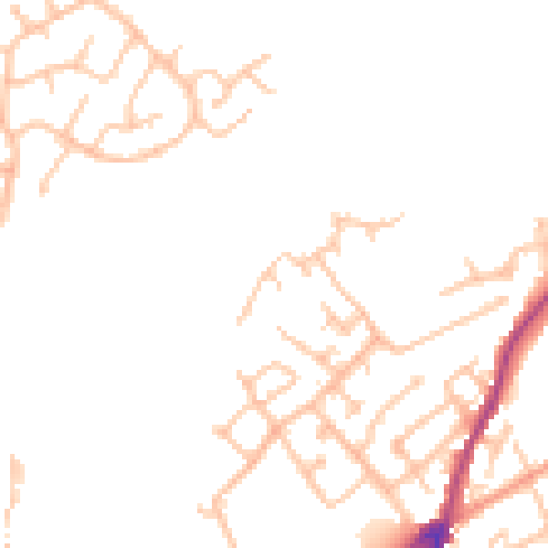 Daytime road noise heatmap for DY10 2LD