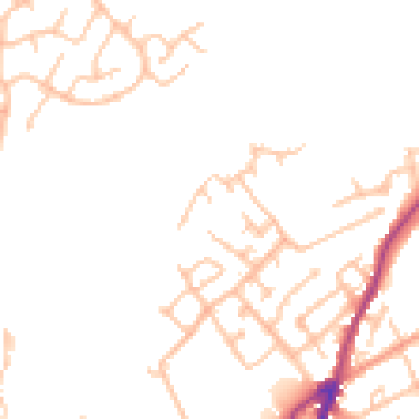 Daytime road noise heatmap for DY10 2LF