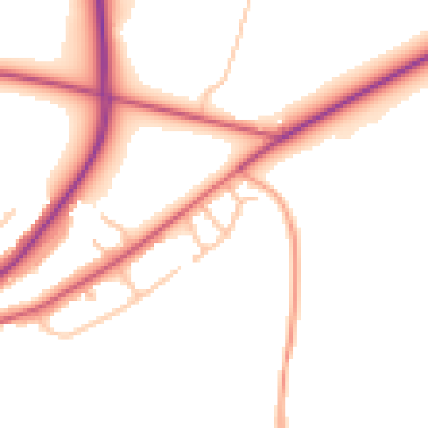 Daytime road noise heatmap for DY10 2PH