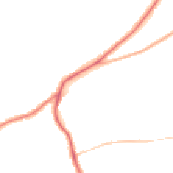 Night-time road noise heatmap for DY10 2RY
