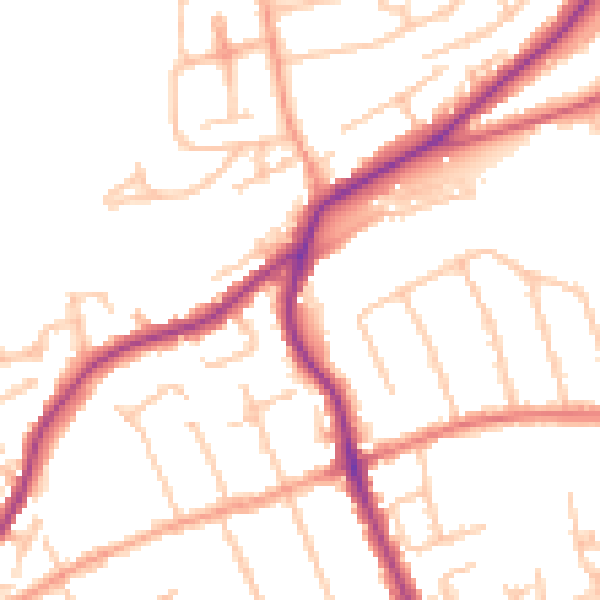 Daytime road noise heatmap for DY10 2SE