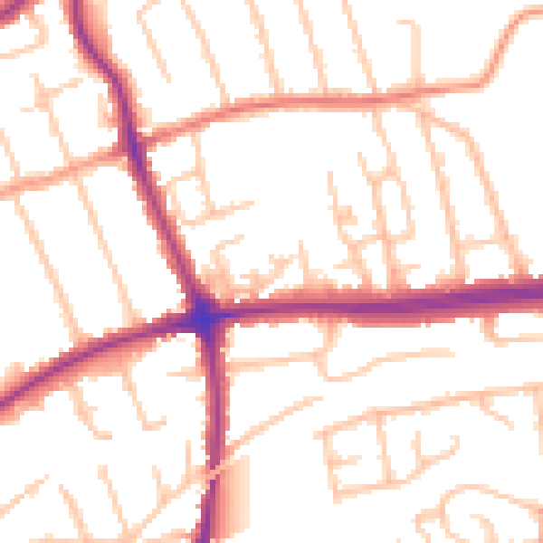 Daytime road noise heatmap for DY10 2SF