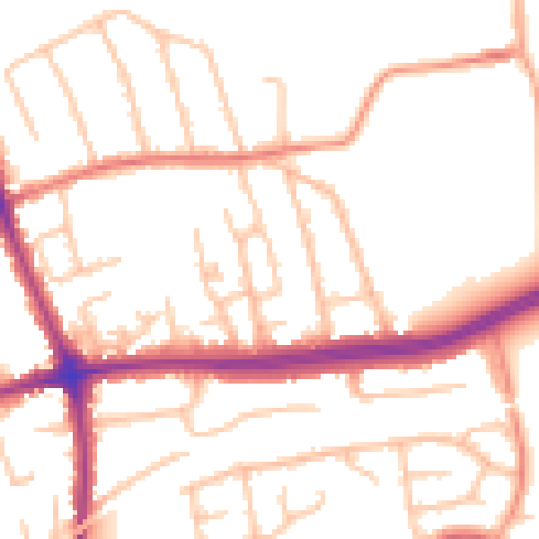 Daytime road noise heatmap for DY10 2SX