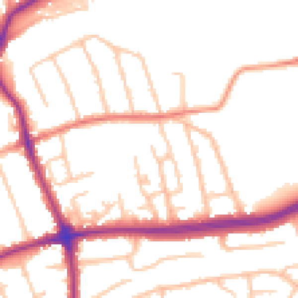 Daytime road noise heatmap for DY10 2SZ