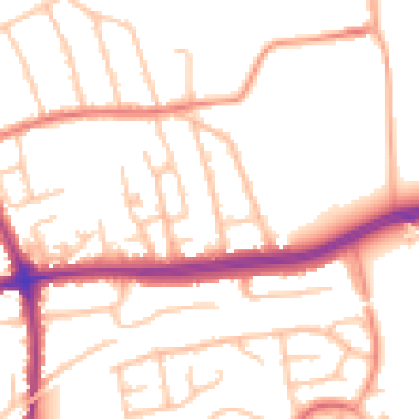 Daytime road noise heatmap for DY10 2TY