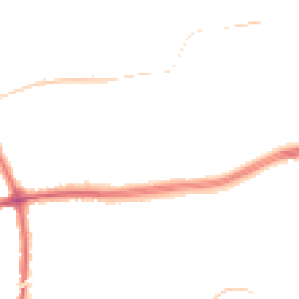 Night-time road noise heatmap for DY10 2TY