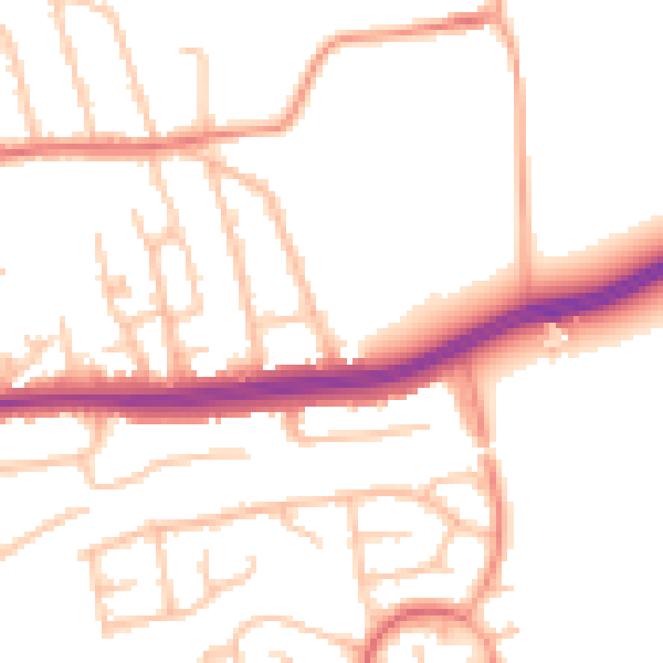 Daytime road noise heatmap for DY10 2UD