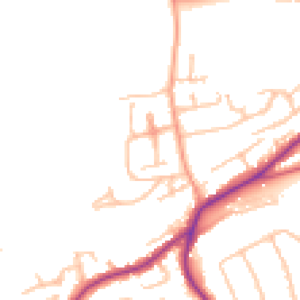 Daytime road noise heatmap for DY10 2YE