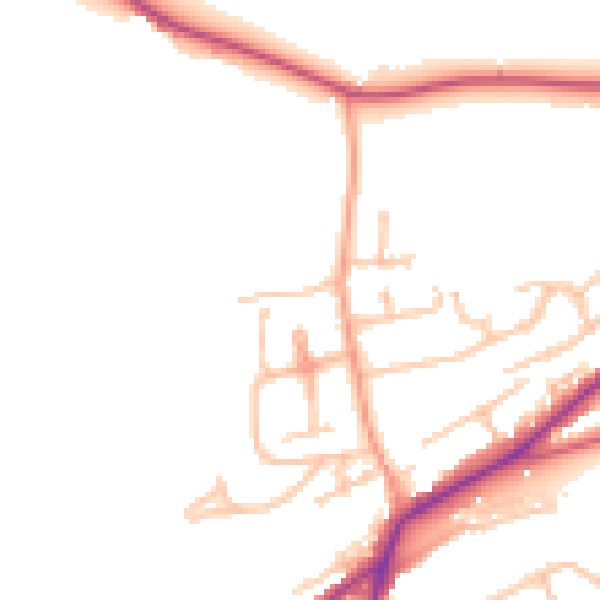 Daytime road noise heatmap for DY10 2YH
