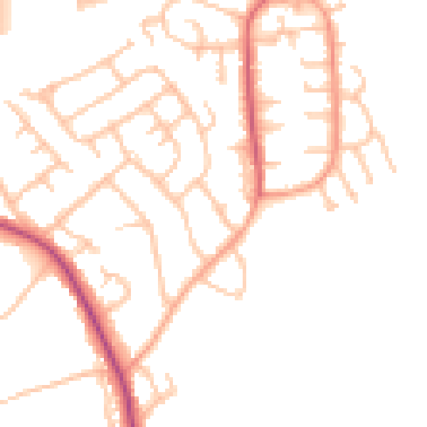 Daytime road noise heatmap for DY10 3BB
