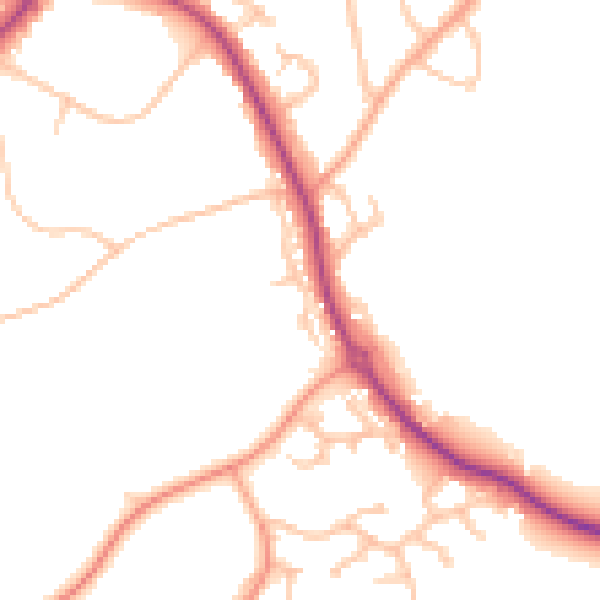 Daytime road noise heatmap for DY10 3DG