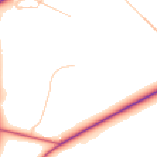 Daytime road noise heatmap for DY10 3FE