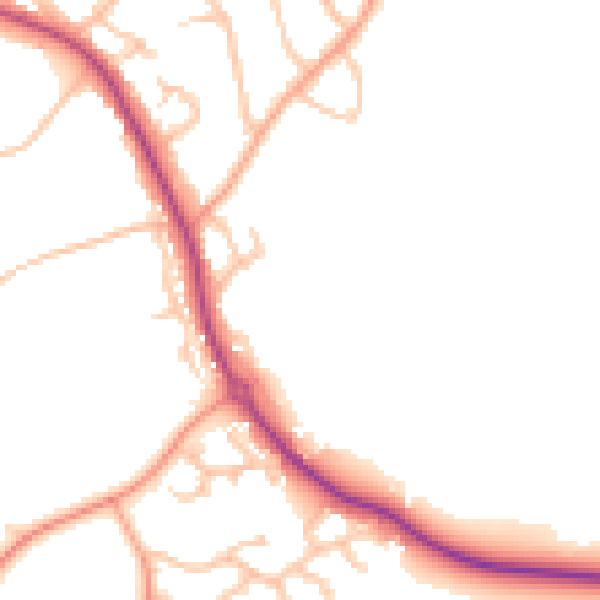 Daytime road noise heatmap for DY10 3FN