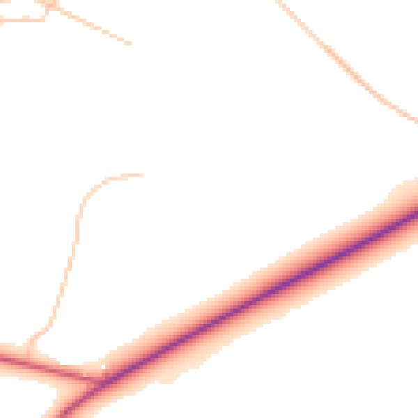 Daytime road noise heatmap for DY10 3FS