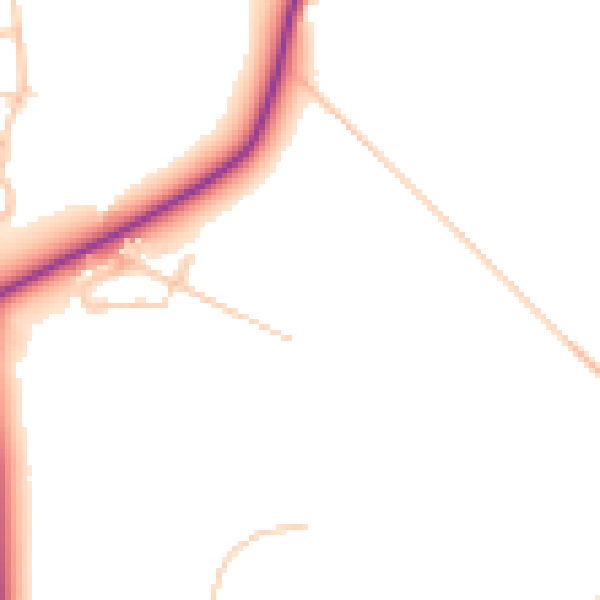 Daytime road noise heatmap for DY10 3FT