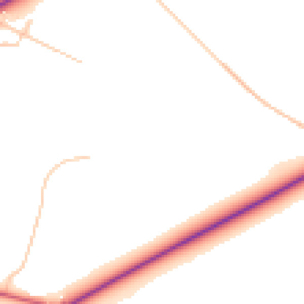 Daytime road noise heatmap for DY10 3FX