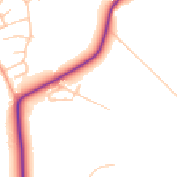 Daytime road noise heatmap for DY10 3GH