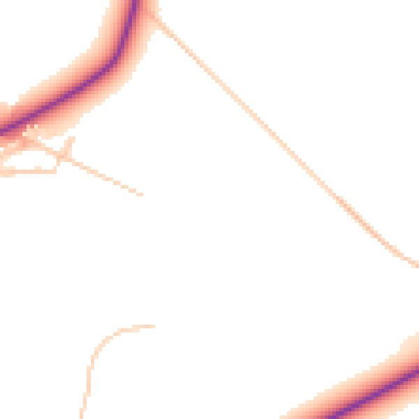Daytime road noise heatmap for DY10 3GL