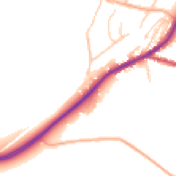 Daytime road noise heatmap for DY10 3JB