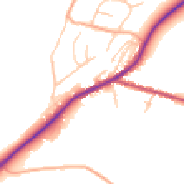 Daytime road noise heatmap for DY10 3JE