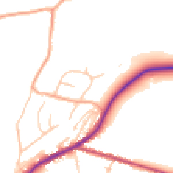 Daytime road noise heatmap for DY10 3JL
