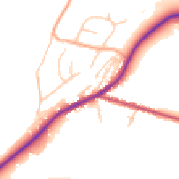 Daytime road noise heatmap for DY10 3JT