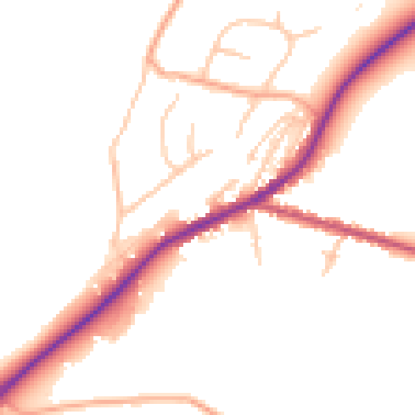 Daytime road noise heatmap for DY10 3JU