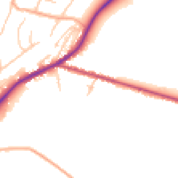 Daytime road noise heatmap for DY10 3LE