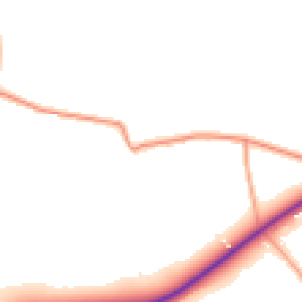 Daytime road noise heatmap for DY10 3LS
