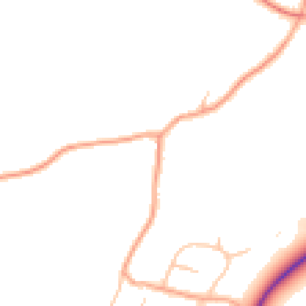 Daytime road noise heatmap for DY10 3LZ