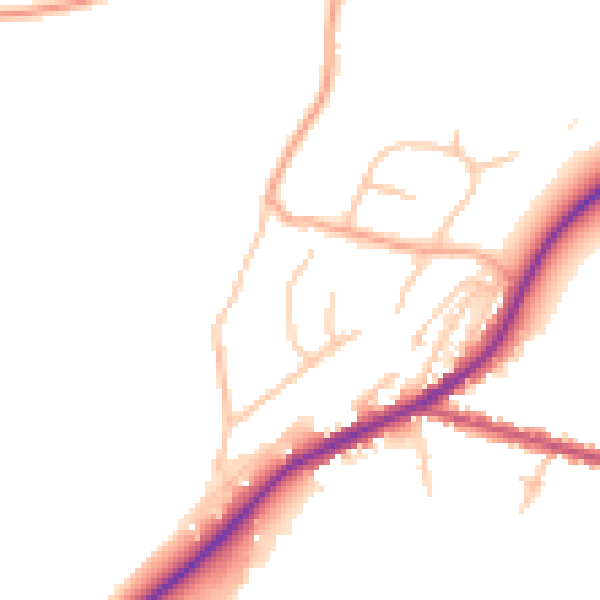 Daytime road noise heatmap for DY10 3NE