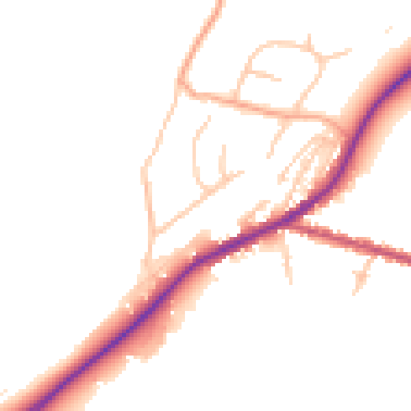 Daytime road noise heatmap for DY10 3NG