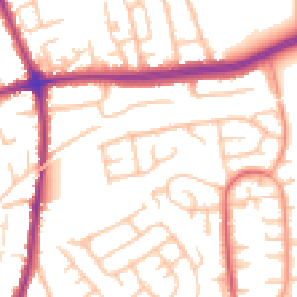 Daytime road noise heatmap for DY10 3QP