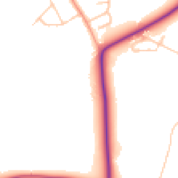 Daytime road noise heatmap for DY10 3RE
