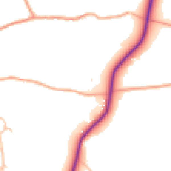 Daytime road noise heatmap for DY10 3RT