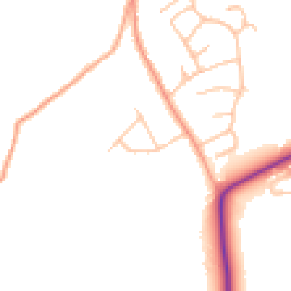 Daytime road noise heatmap for DY10 3TG