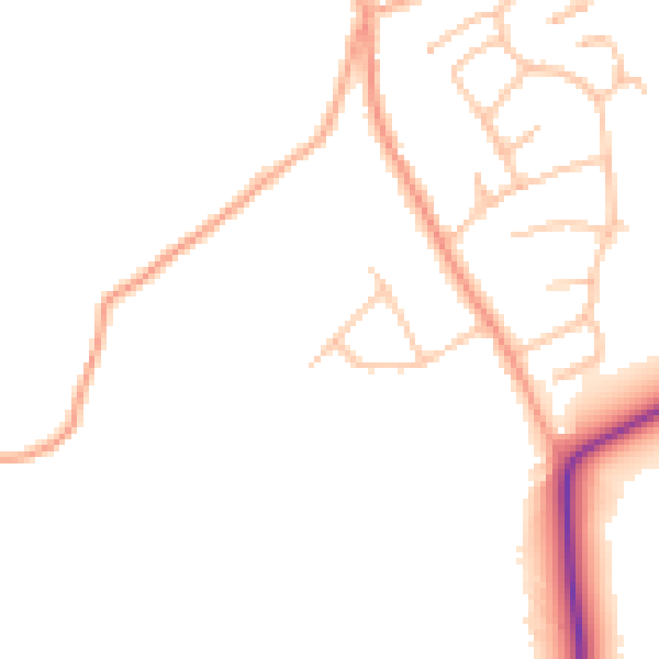 Daytime road noise heatmap for DY10 3TL