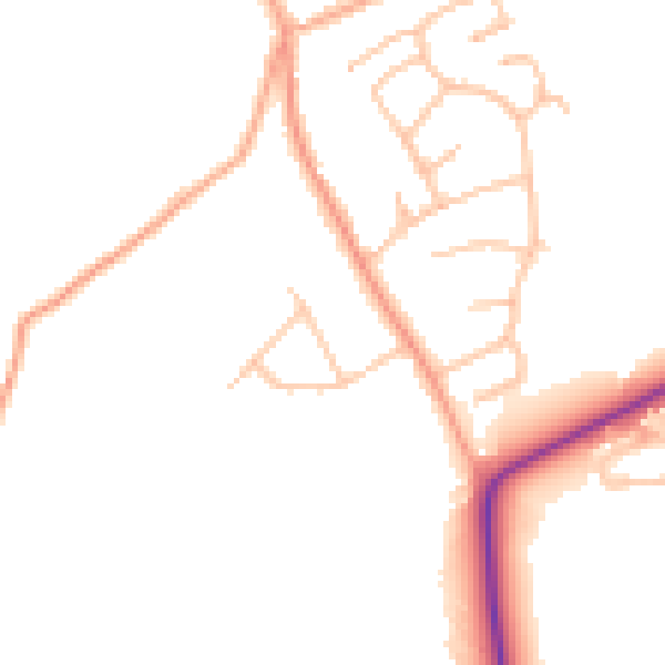 Daytime road noise heatmap for DY10 3TQ