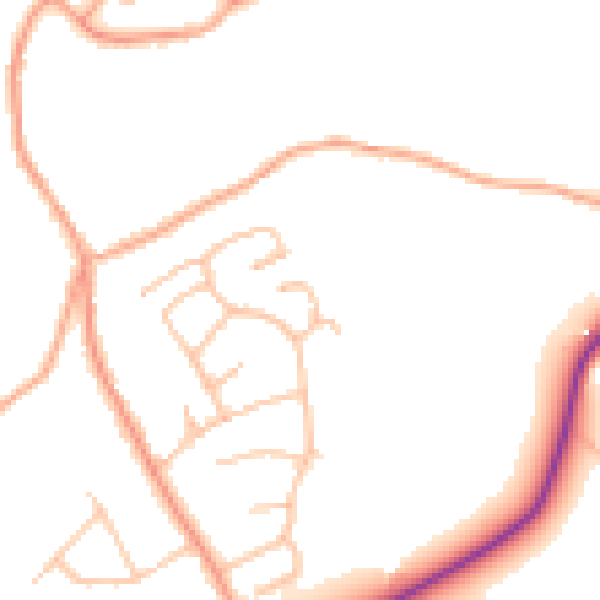 Daytime road noise heatmap for DY10 3TY