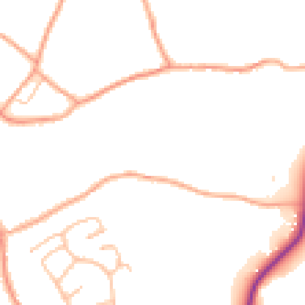 Daytime road noise heatmap for DY10 3UR