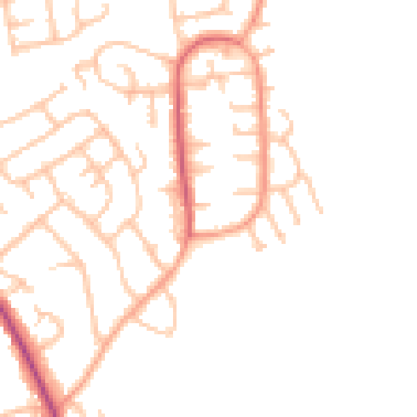 Daytime road noise heatmap for DY10 3YH