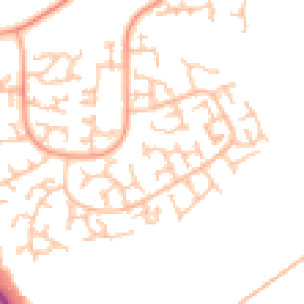 Daytime road noise heatmap for DY10 4JT
