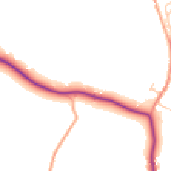 Daytime road noise heatmap for DY10 4PZ