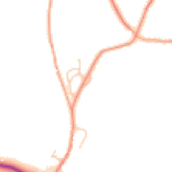 Daytime road noise heatmap for DY10 4SQ